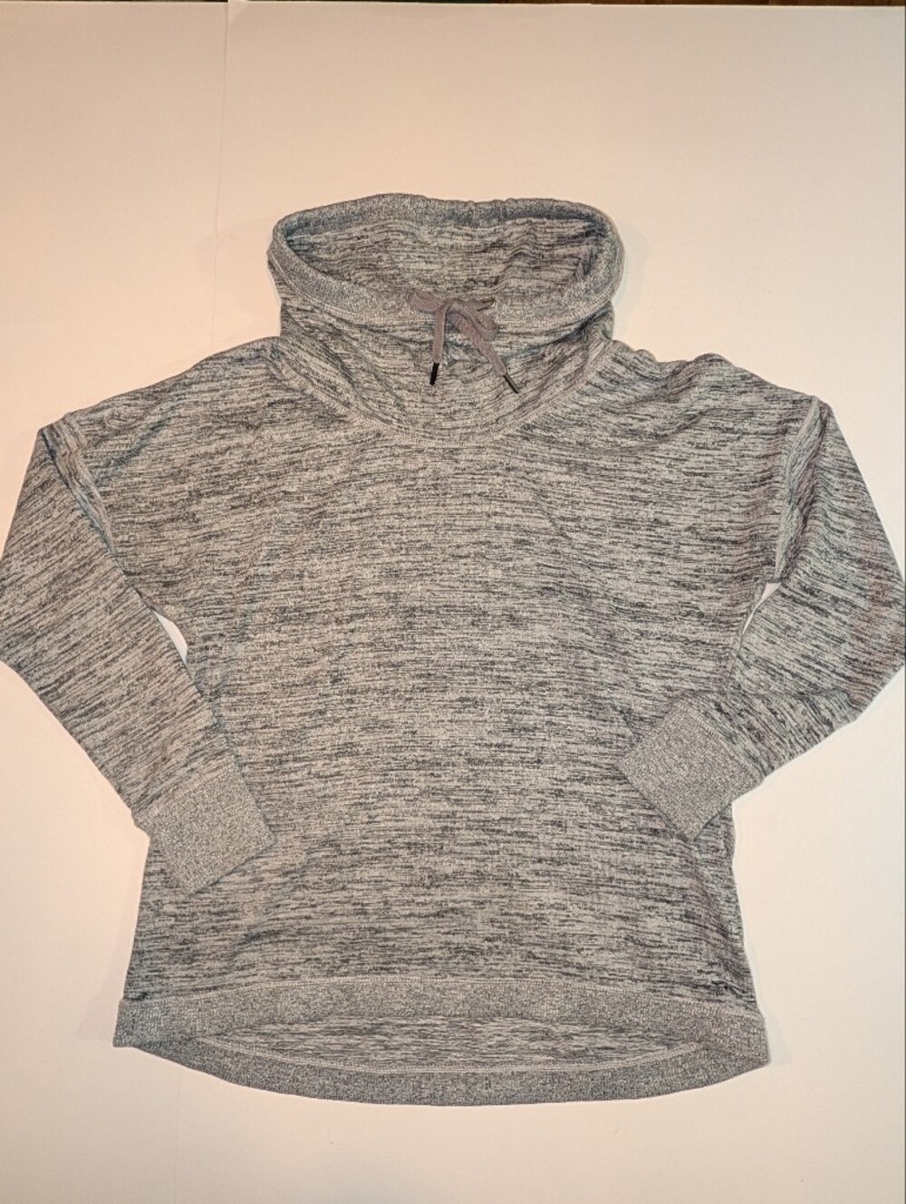Athleta Blissful Cowl Neck Heathered Gray Sweatshirt, Size M